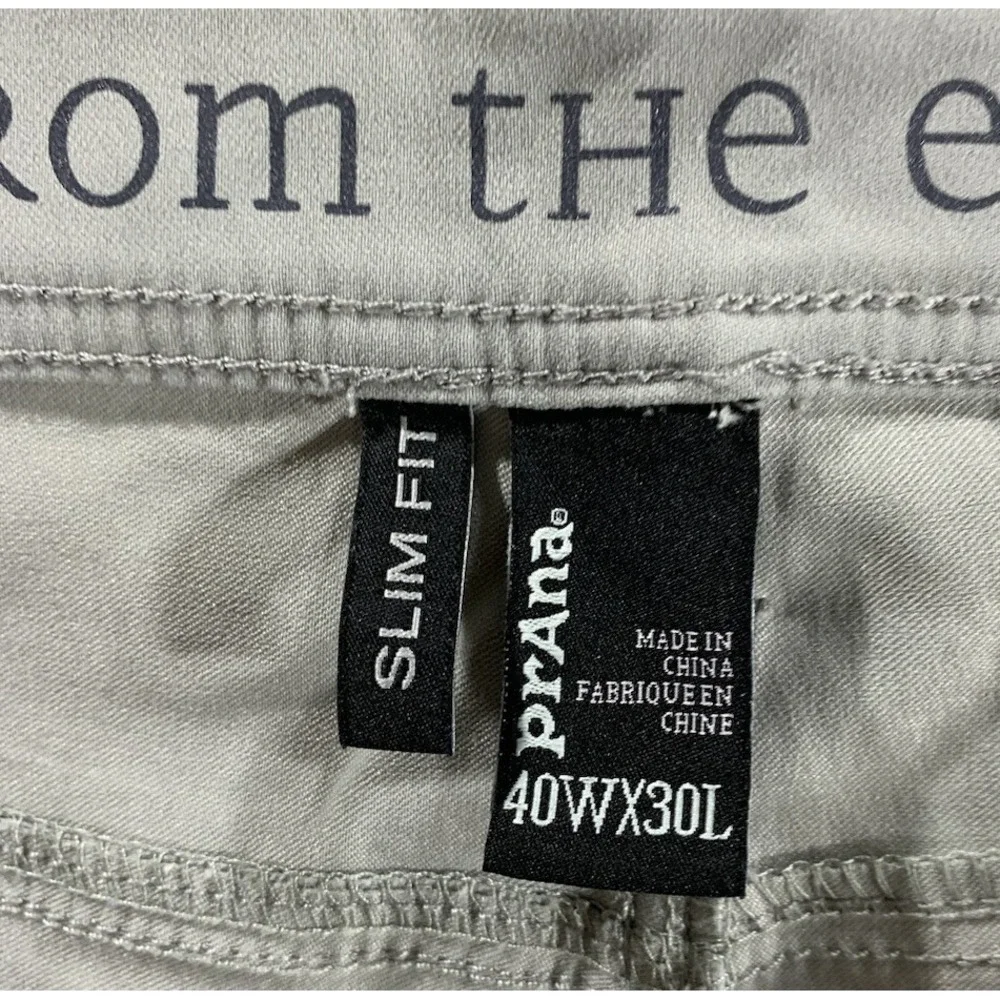 Prana Pants 40x30 Mens Brion‎ II Slim Pant Gray Lightweight Stretch